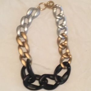 Gold, Silver, and Black statement necklace